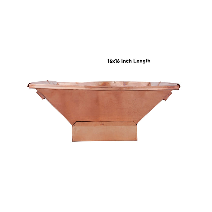 Havan Kund With Stand - 16 x 16 Inches | Agnihotra With Handle/ Copper Hawan Kund for Pooja/ 1.910 Kgs Approx