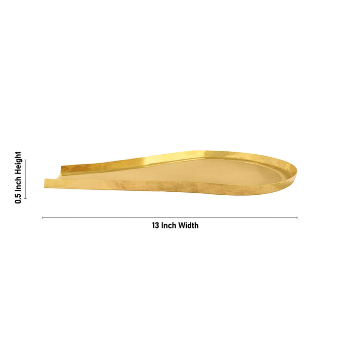 Abhisheka Patra - 0.5 x 13 x 8 Inches | Abhishek Patra/ Brass Abhisheka Plate for Pooja