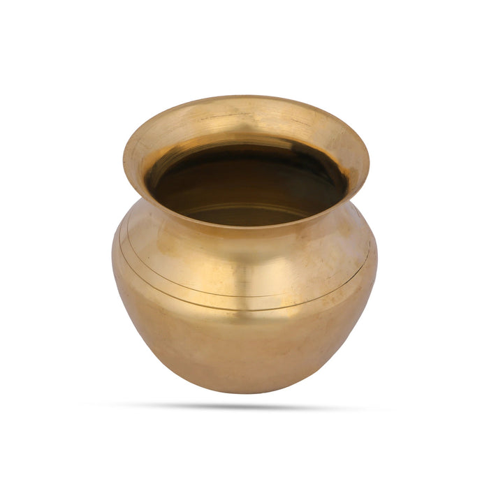 Brass Lota - 3 x 2.5 Inches | Chombu/ Pooja Pot/ Brass Kalash for Home