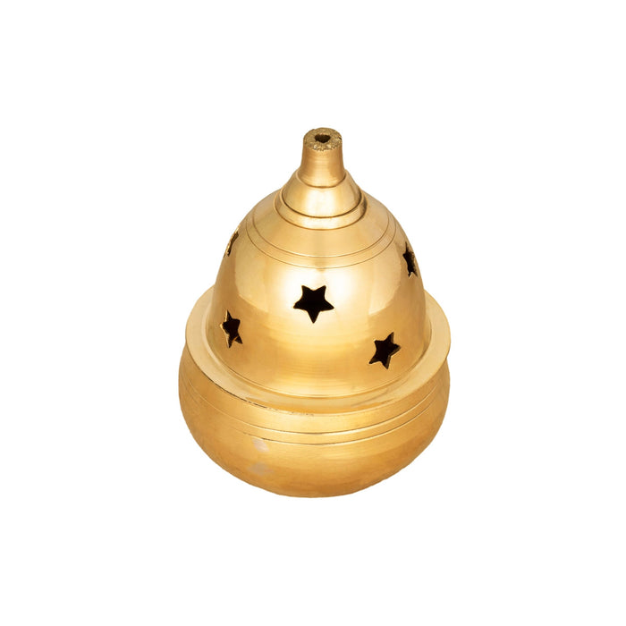 Nanda Deepam With Lid - 4.5 x 3 Inches | Brass Lamp/ Nandha Vilakku/ Brass Pooja Diya for Home