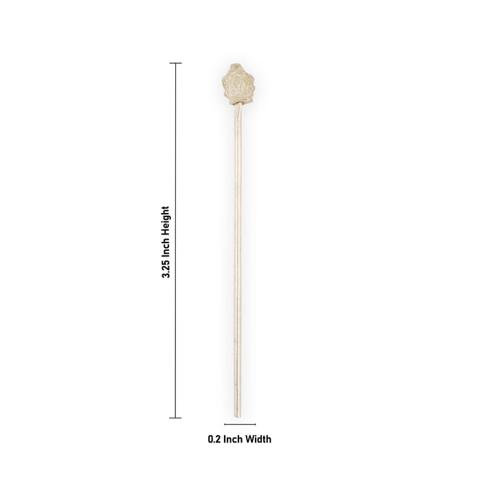 Silver Plated Namakuchi- 3.25 Inches | Thiruman Stick/Nama Kambi/ Namakutchi For Vaishnavite Traditions & Pooja