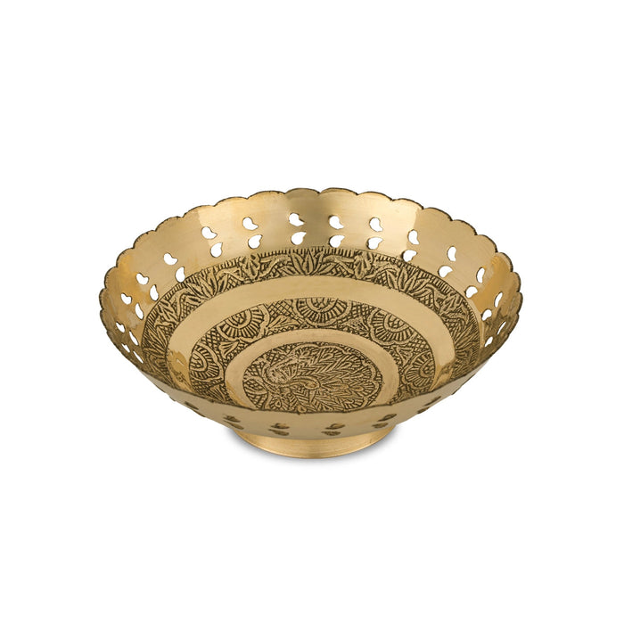 Brass Bowl With Base - 2 x 5.75 Inches | Pooja Cup/ Brass Katora/ Pooja Bowl for Home