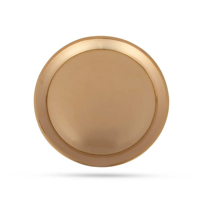 Brass Pin Tray - 6.25 Inches | Pooja Stand/ Brass Plate/ Asan for Deity/ 240 Gms Approx