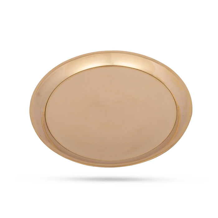 Brass Pin Tray - 6.25 Inches | Pooja Stand/ Brass Plate/ Asan for Deity/ 240 Gms Approx