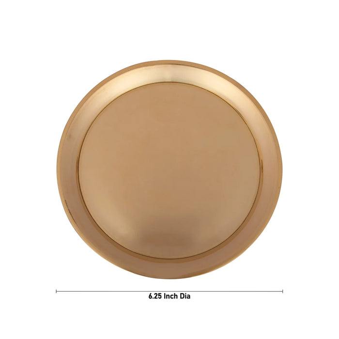 Brass Pin Tray - 6.25 Inches | Pooja Stand/ Brass Plate/ Asan for Deity/ 240 Gms Approx