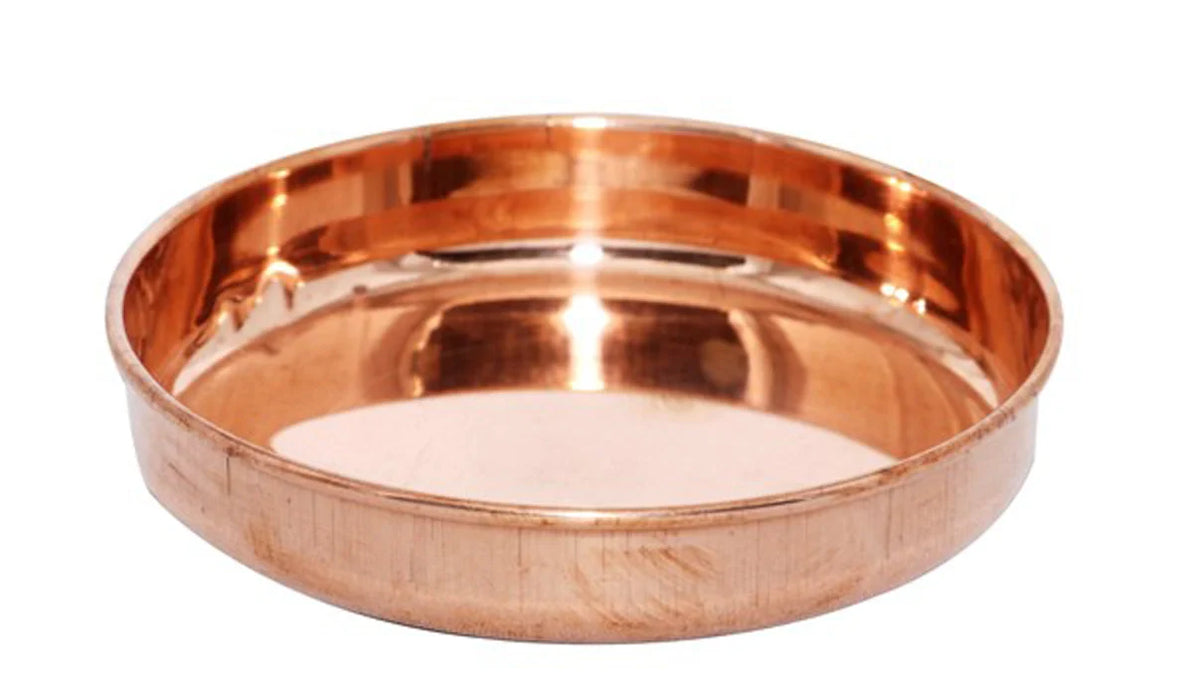 Copper Plate - 3 Inches | Khumcha Plate/ Pooja Plate/ Thali Plate for Home/ 20 Gms Approx