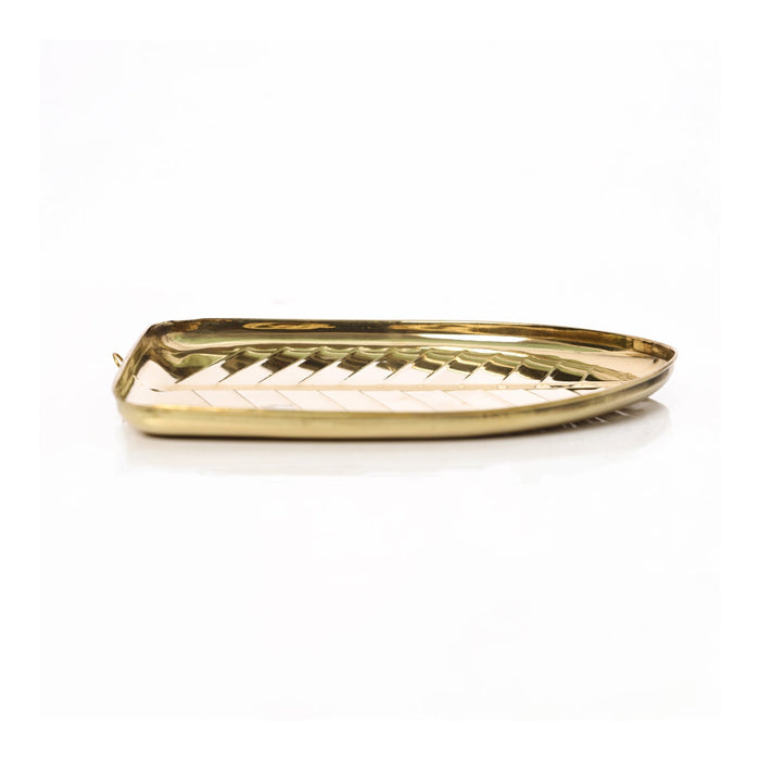 Brass Plate - 11 x 8.5 Inches | Brass Metal Plate/ Banana Leaf Plate/ Thali Plate for Home