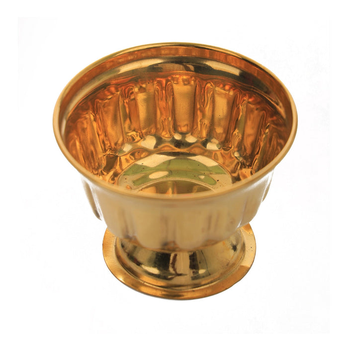 Chandan Cup With Base - 2.75 X 3.5 Inches | Small Bowl/ Pooja Bowl/ Brass Bowl/ Brass Cup For Pooja