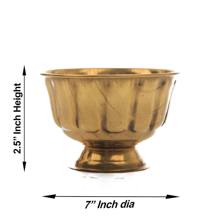 Chandan Cup With Base - 2.5 x 7 Inches | Small Bowl/ Brass Bowl/ Brass Cup/ Pooja Bowl for Home