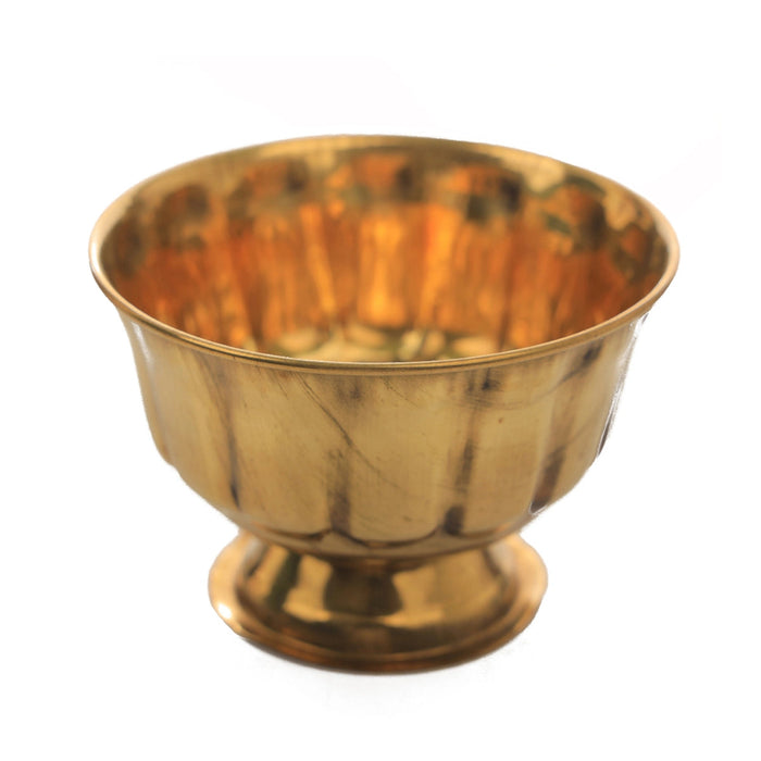 Chandan Cup With Base - 2.5 x 7 Inches | Small Bowl/ Brass Bowl/ Brass Cup/ Pooja Bowl for Home