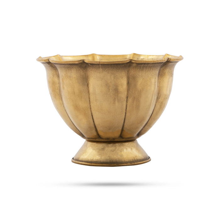 Chandan Cup With Base - 2.5 x 3.5 Inches | Small Bowl/ Lotus Design Brass Bowl/ Brass Cup/ Pooja Bowl for Home
