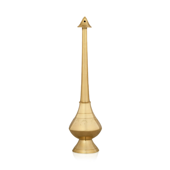 Water Sprinkler - 7.5 x 2 Inches | Gold Polish Holy Water Sprinkler/ Brass Sprinkler for Pooja
