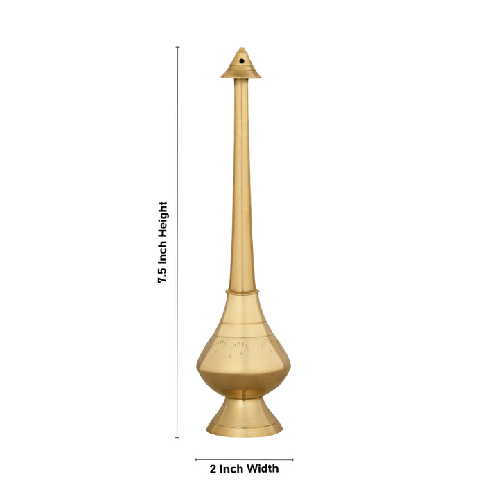Water Sprinkler - 7.5 x 2 Inches | Gold Polish Holy Water Sprinkler/ Brass Sprinkler for Pooja