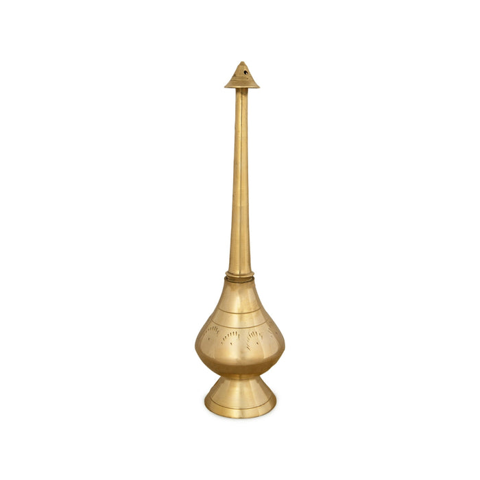 Water Sprinkler - 9 X 2.75 Inches | Brass Sprinkler/ Gold Polish Rose Water Sprinkler For Rituals & Festive