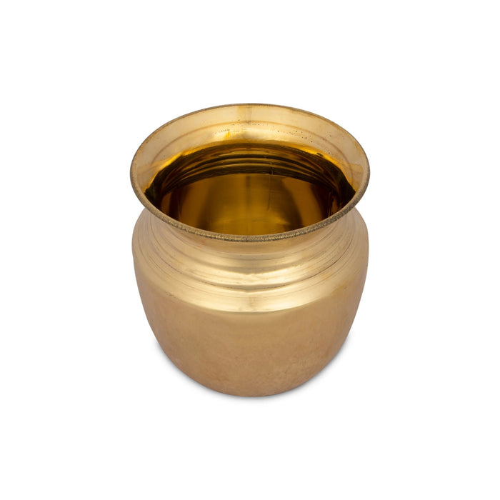 Brass Lota - 4.25 x 4.25 Inches | Brass Kalash/ Chombu for Pooja/ 185 Gms Approx