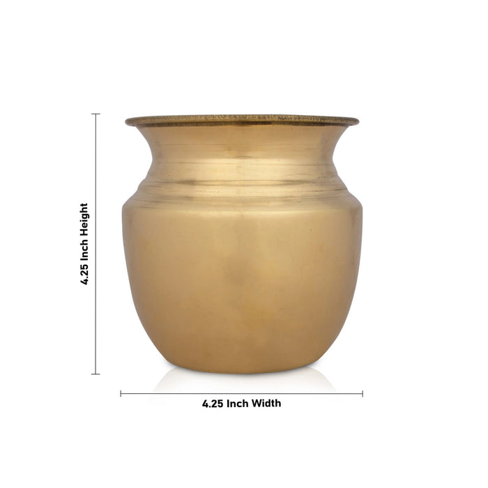 Brass Lota - 4.25 x 4.25 Inches | Brass Kalash/ Chombu for Pooja/ 185 Gms Approx
