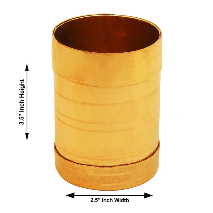 Brass Para - 3.5 x 2.5 Inches | Brass Padi/ Idangazhi/ Changazhi/ Kerala Nirapara for Home/ 160 Gms Approx