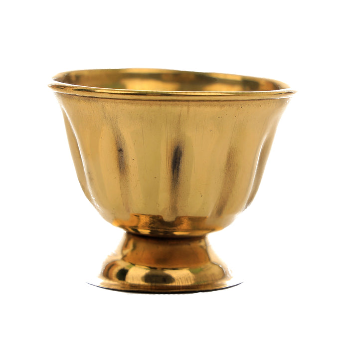 Brass Bowl With Base - 2 x 3 Inches | Pooja Bowl/ Chandan Cup for Home/ 35 Gms Approx