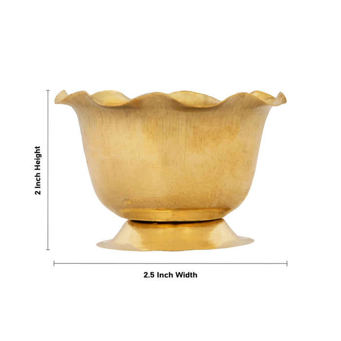 Chandan Cup With Base - 2 x 2.5 Inches | Small Bowl/ Brass Bowl/ Brass Cup/ Pooja Bowl for Home