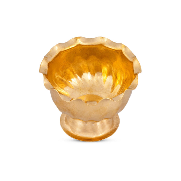 Chandan Cup With Base - 2 x 2.5 Inches | Brass Bowl/ Small Bowl/ Brass Cup/ Pooja Bowl for Home