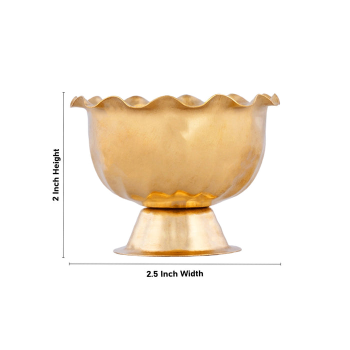 Chandan Cup With Base - 2 x 2.5 Inches | Brass Bowl/ Small Bowl/ Brass Cup/ Pooja Bowl for Home