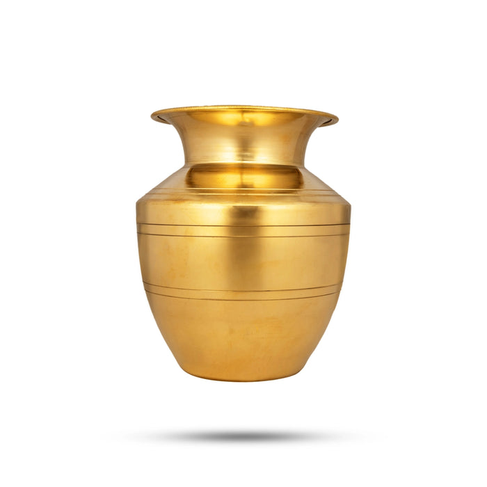 Brass Lota - 6 x 4.5 Inches | Vaishnav Pooja Pot/ Brass Chombu/ Iyengar Brass Kalash for Home