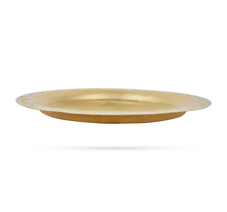 Brass Plate - 7 Inches | Thali Plate/ Pooja Plate for Home