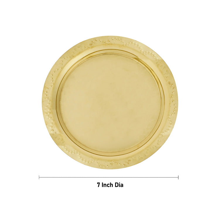 Brass Plate - 7 Inches | Thali Plate/ Pooja Plate for Home