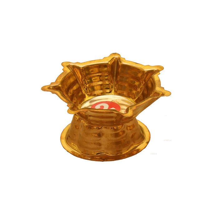 Brass Seven Star Deep - 1.5 x 2.5 Inches | Brass Lamp/ 7 Star Vilakku/ Diya for Pooja/ 15 Gms Approx