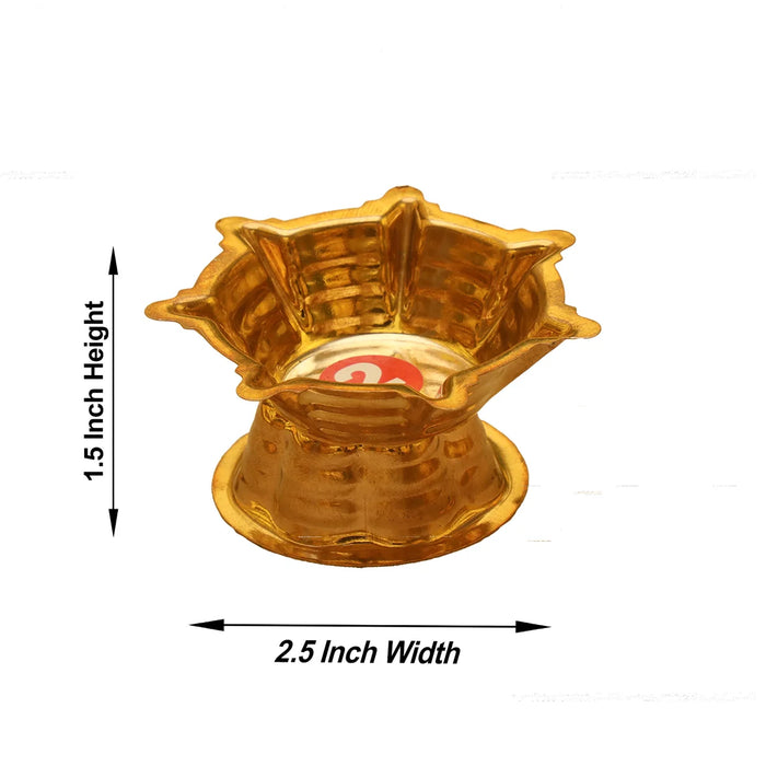 Brass Seven Star Deep - 1.5 x 2.5 Inches | Brass Lamp/ 7 Star Vilakku/ Diya for Pooja/ 15 Gms Approx