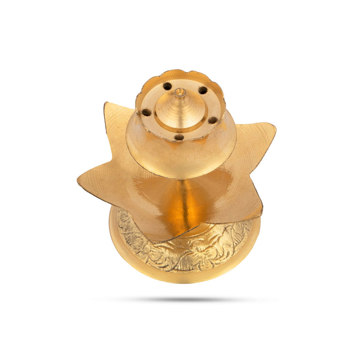 Brass Agarbathi Stand - 2.5 x 3 Inches | Incense Stick Holder/ Agarbatti Holder for Pooja