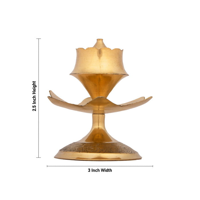 Brass Agarbathi Stand - 2.5 x 3 Inches | Incense Stick Holder/ Agarbatti Holder for Pooja