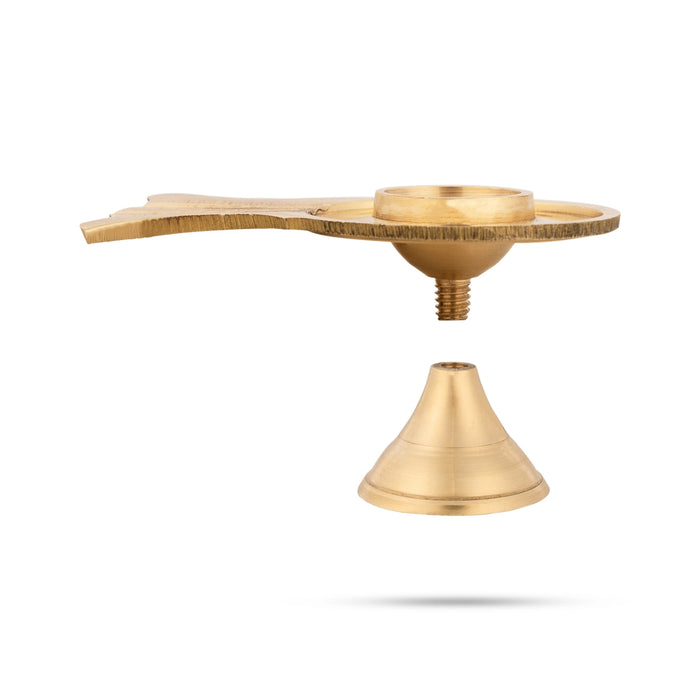 Shiv Ling Stand - 1.25 x 3.25 Inches | Brass Lingam Stand/ Shiva Lingam Stand for Pooja/ 80 Gms Approx