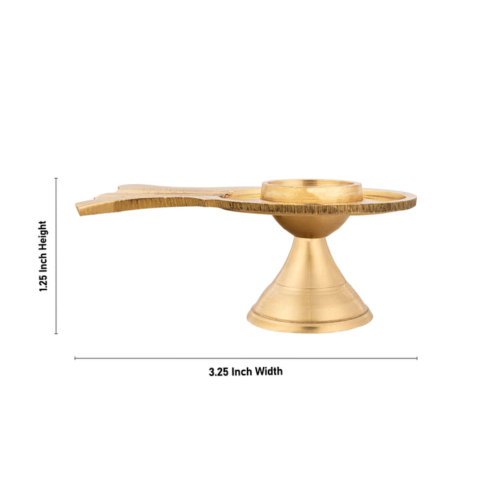 Shiv Ling Stand - 1.25 x 3.25 Inches | Brass Lingam Stand/ Shiva Lingam Stand for Pooja/ 80 Gms Approx