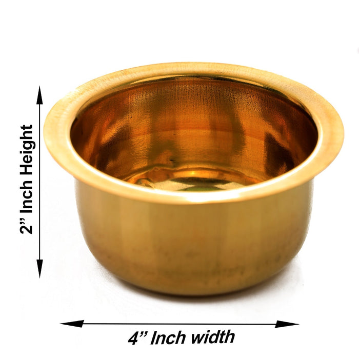 Brass Bowl - 2 x 4 Inches | Brass Cup/ Brass Vessel/ Pooja Cup for Home