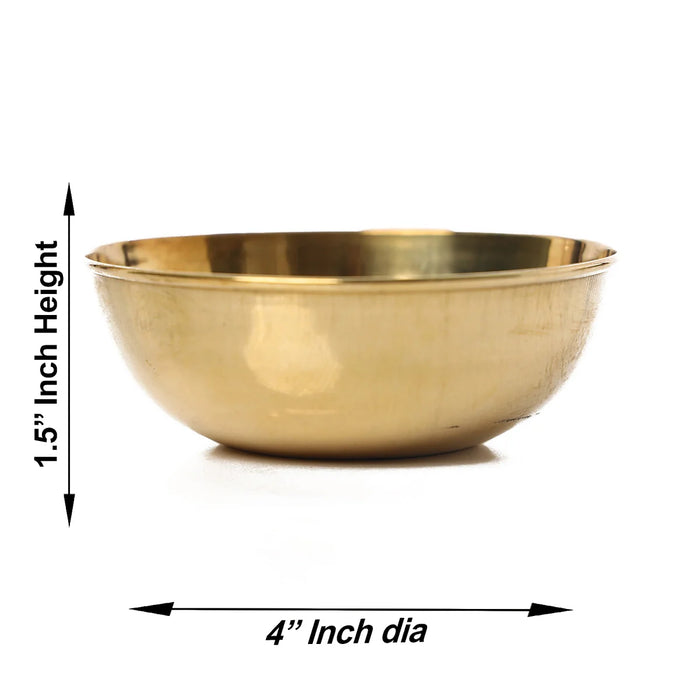 Brass Cup - 1.5 x 4 Inches | Rocket Cup/ Brass Bowl for Pooja/ 40 Gms Approx