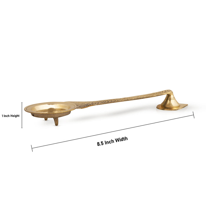 Brass Aarti - 1 x 8.5 Inches | Kapoor Dhani/ Karpur Aarti with Stand/ Kapur Dhani for Pooja