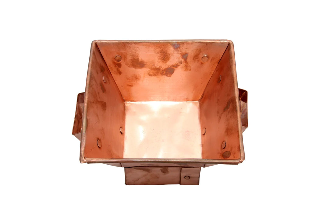 Copper Havan Kund with Stand - 6.25 x 6.25 Inches | Agnihotra/ Yagna Kund for Pooja/ 385 Gms Approx