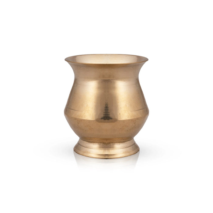 Brass Lota With Base - 2 x 1.75 Inches | Kalash/ Chombu/ Pooja Pot for Pooja