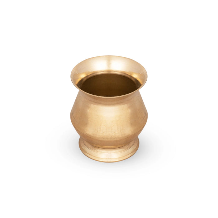 Brass Lota With Base - 2 x 1.75 Inches | Kalash/ Chombu/ Pooja Pot for Pooja