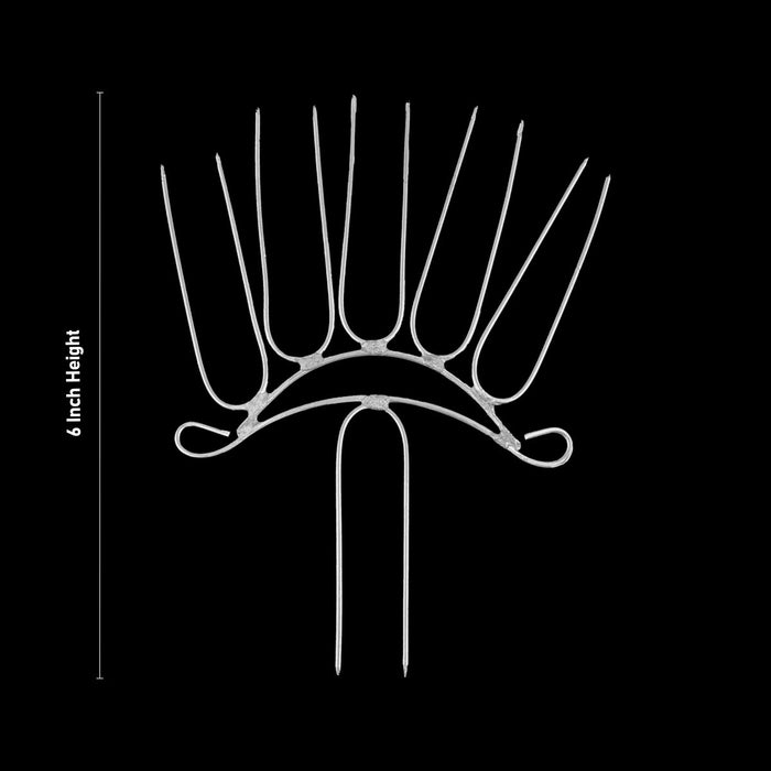 White Metal Coconut Stick - 6 x 4.5 Inches | 5 Kambi Kalash Stick for Varalakshmi Pooja Decoration