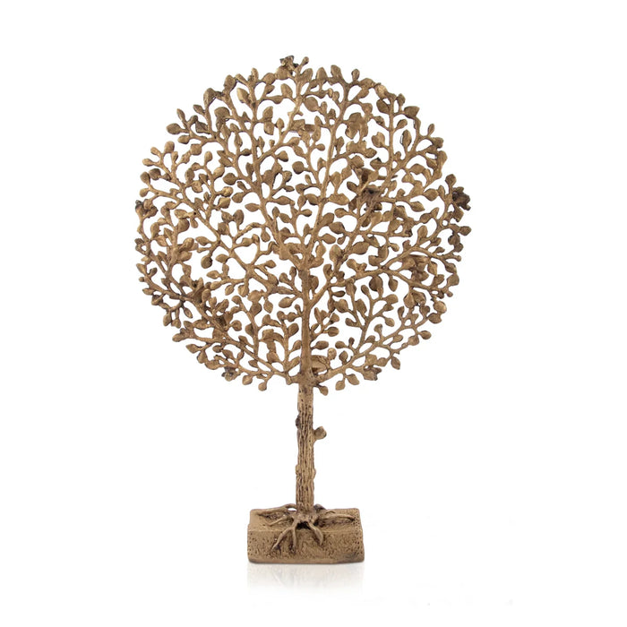 Karpaga Vriksham Tree with Deepam - 22 Inches | Antique Brass Statue/ Karpaga Vruksham Tree for Pooja/ 4.200 Kgs Approx