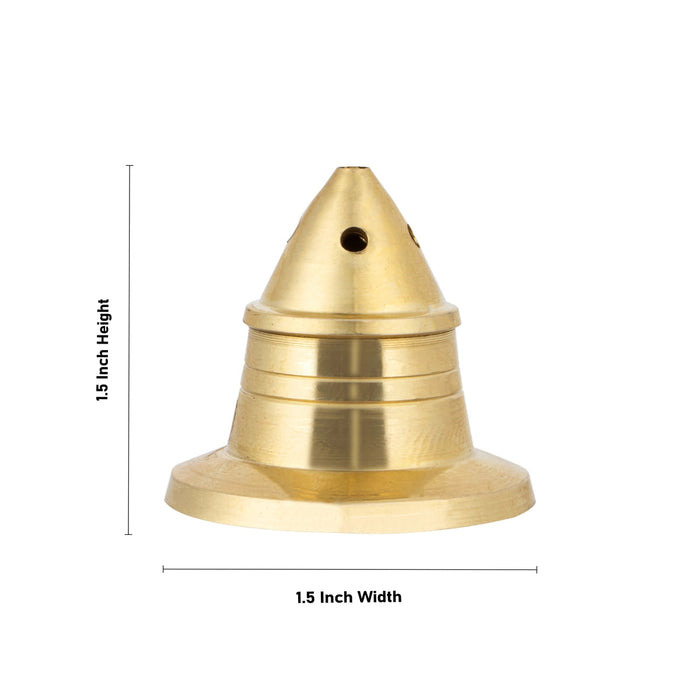 Rocket Design Incense Holder With Base - 1.5 x 1.5 Inches | Brass Agarbathi Stand/ Agarbatti Stand for Pooja