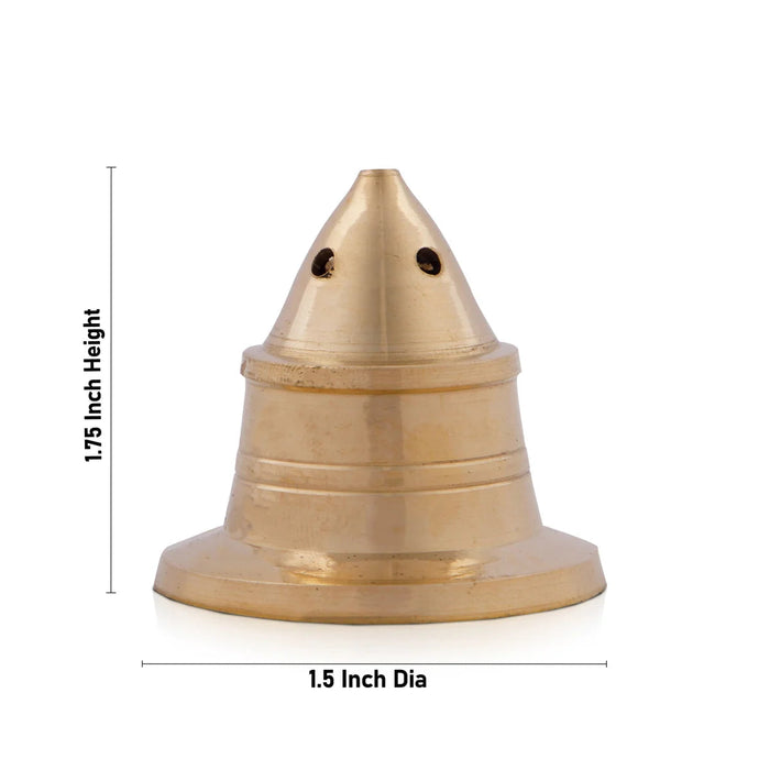 Rocket Design Incense Holder With Base - 1.75 x 1.5 Inches | Brass Agarbathi Stand/ Agarbatti Stand for Pooja