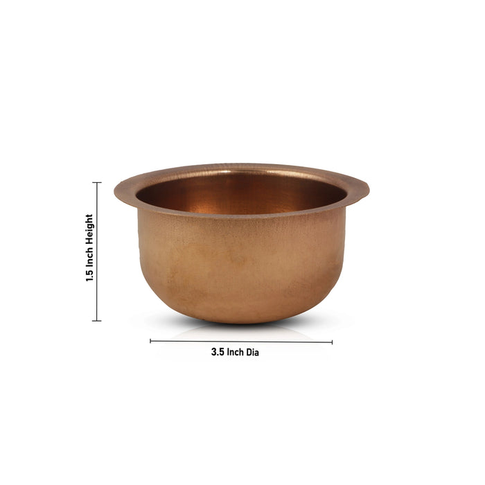 Copper Bowl - 1.5 x 3.5 Inches | Puna Cup/ Copper Cup for Pooja/ 40 Gms Approx