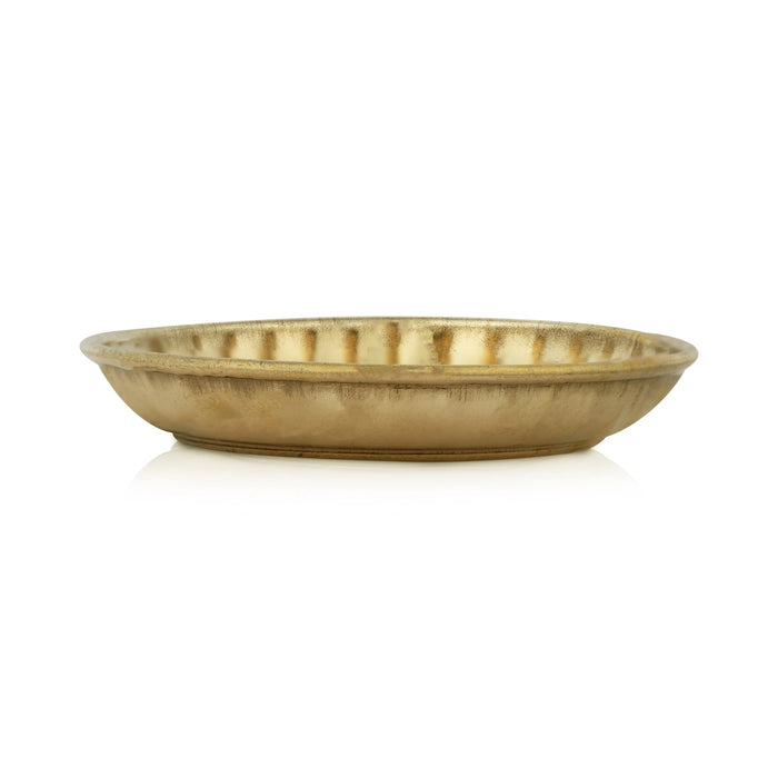Brass Plate - 0.75 x 2.75 Inches | Pooja Thali Plate/ Puja Plate For Sacred Rites And Holy Offering