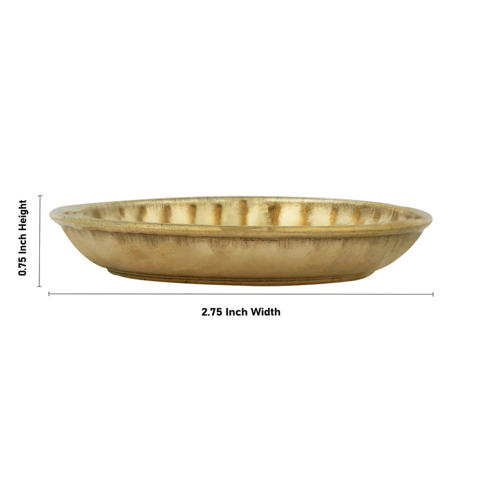 Brass Plate - 0.75 x 2.75 Inches | Pooja Thali Plate/ Puja Plate For Sacred Rites And Holy Offering