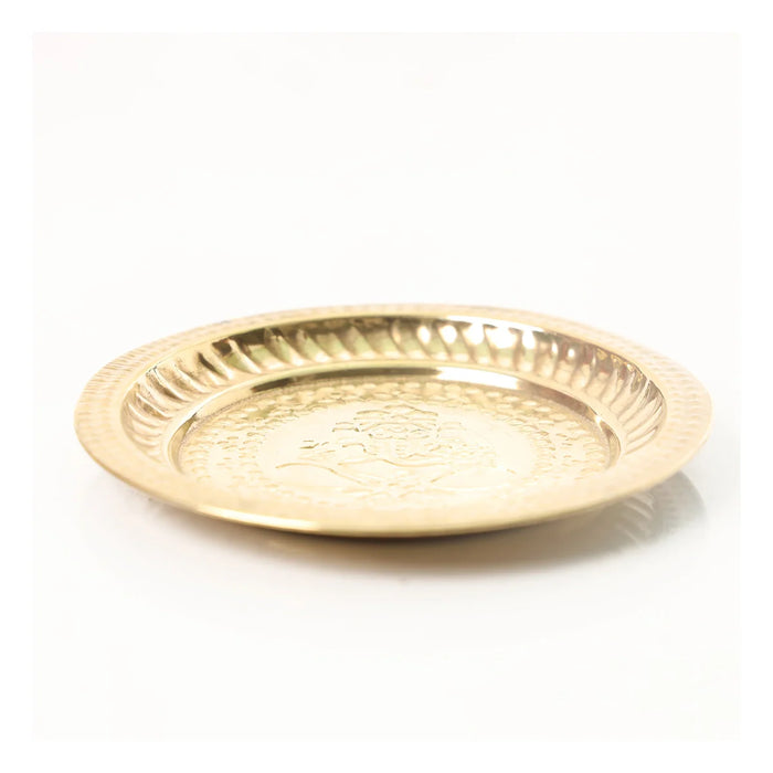 Brass Plate - 5 Inches | Beading Design Thali Plate for Pooja/ 25 Gms Approx