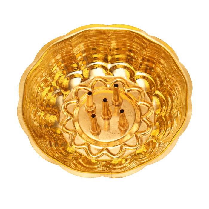 Brass Agarbatti Stand - 1 x 5 Inches | Plate Pipe Bathi Incense Holder for Pooja/ 70 Gms Approx