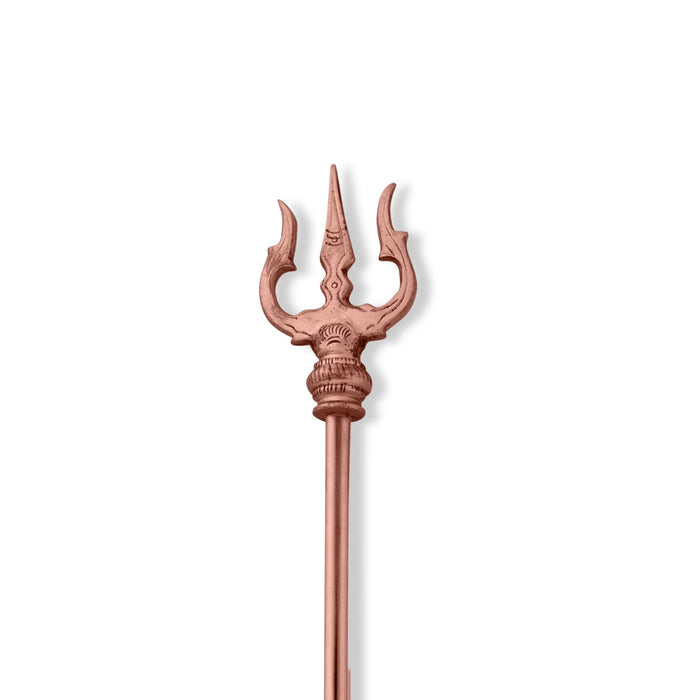 Trishul - 18 x 2.75 Inches | Copper God Shiva Trishul/ Durga Trishul/ Soolam for Pooja